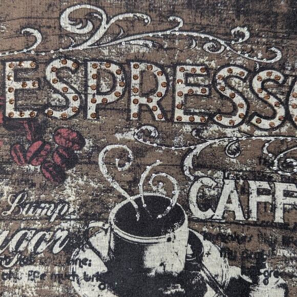 Y2K Vintage Bling Coquette Whimsygoth Tee T-Shirt Brown XL - Picture 7 of 9